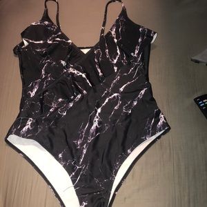 SHEIN Bathing Suit Marbled black and white